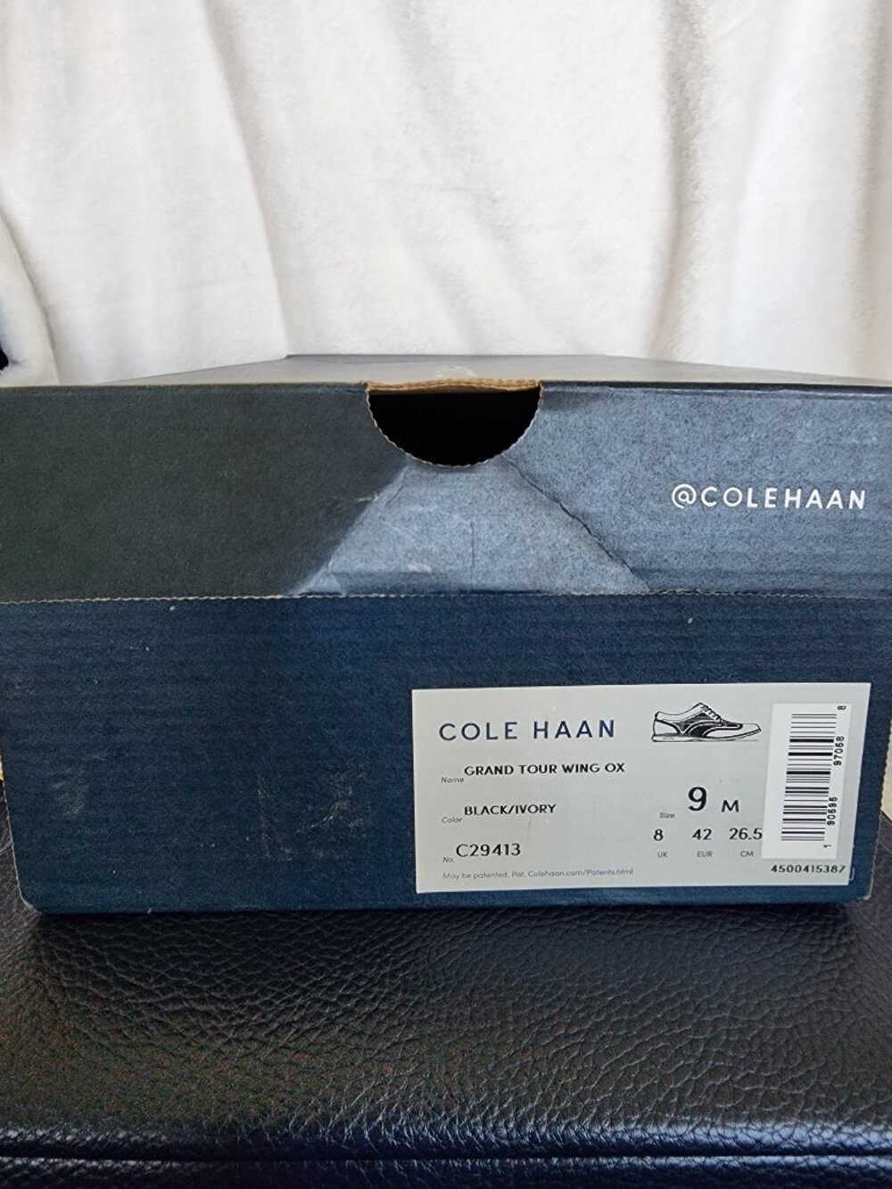 COLE HAAN MEN'S BLACK GRAND TOUR WING OXFORD SZ 9M US - Picture 3 of 3